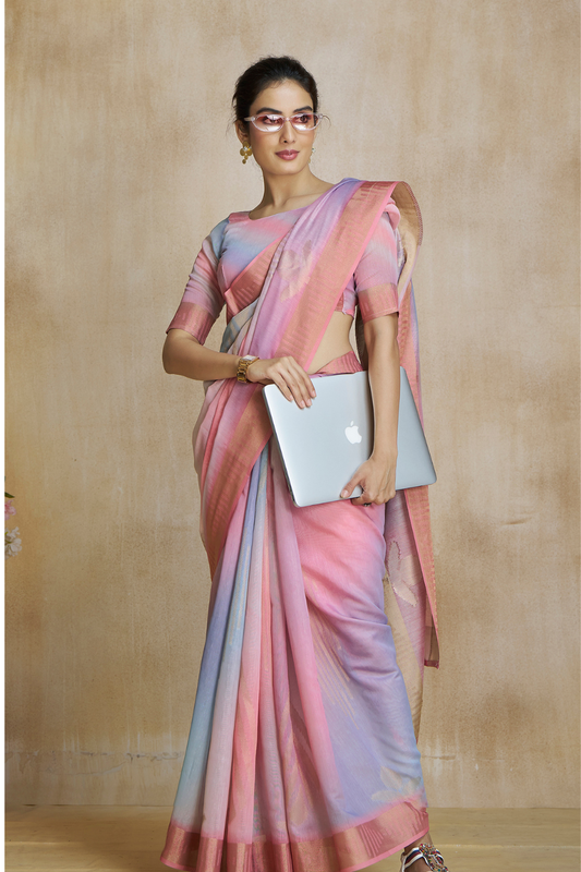 Elegant Fancy Modal Cotton Drape with Digital Art Print - LaVante Fashion