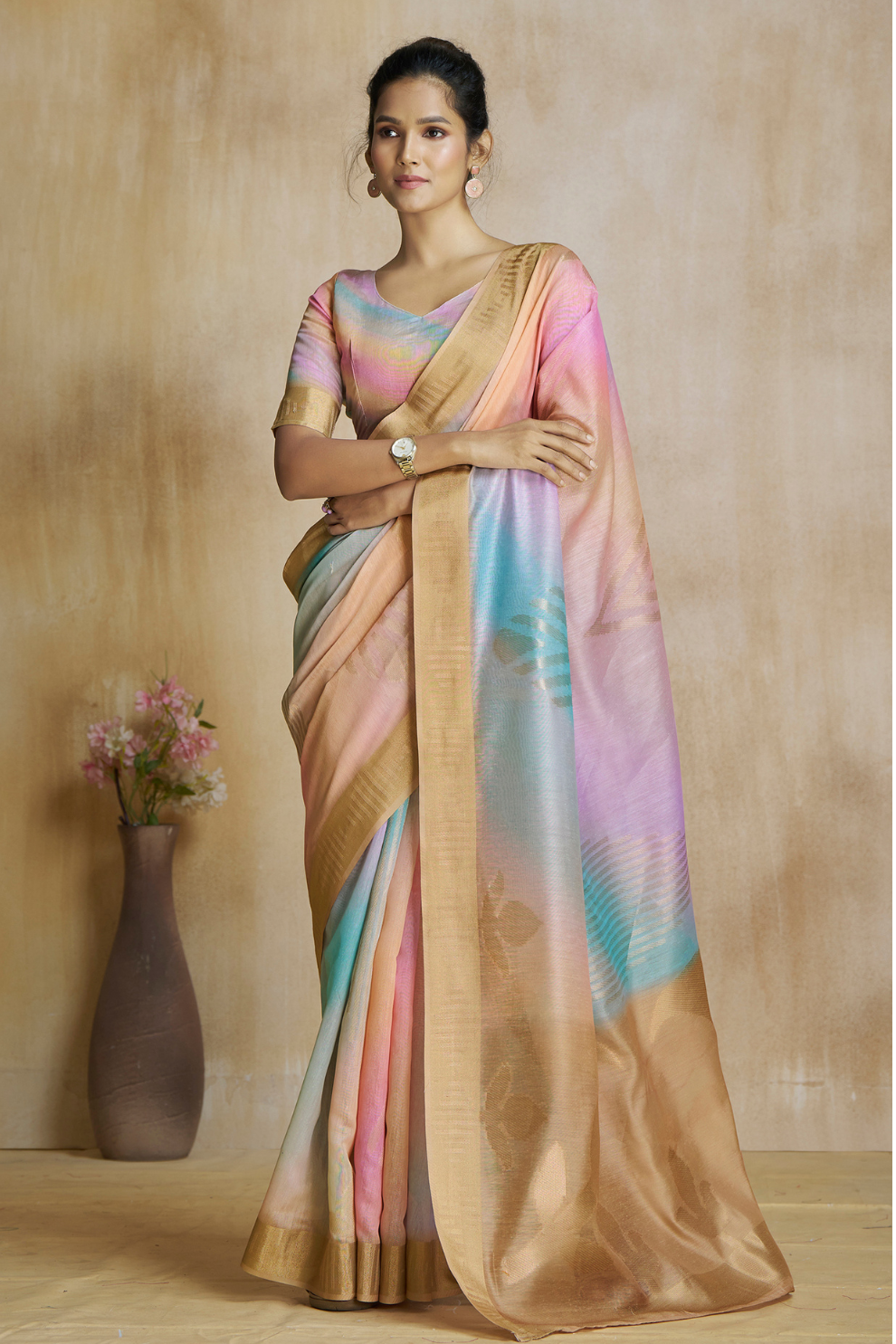 Elegant Fancy Modal Cotton Drape with Digital Art Print - LaVante Fashion