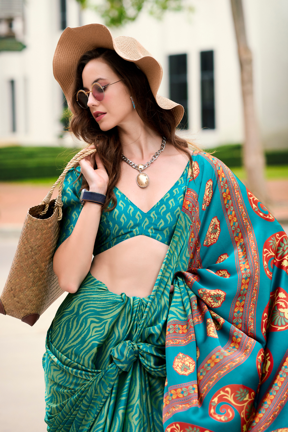 Premium Japan Satin Silk Saree – Smooth, Heavy-Drape & Luxurious Feel - LaVante Fashion