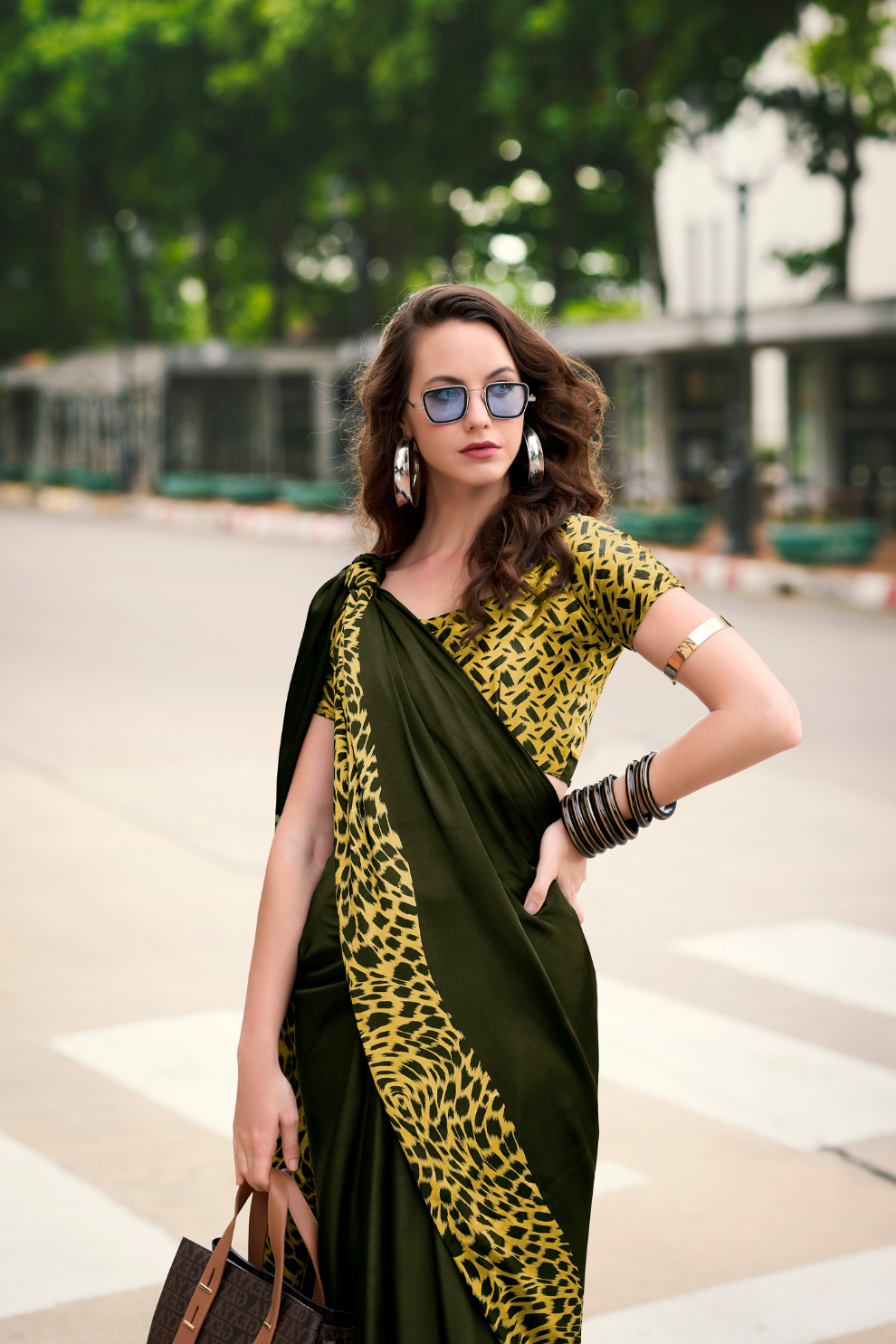 Premium Japan Satin Silk Saree – Smooth, Heavy-Drape & Luxurious Feel - LaVante Fashion