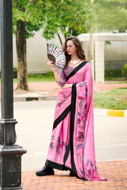 Premium Japan Satin Silk Saree – Smooth, Heavy-Drape & Luxurious Feel - LaVante Fashion