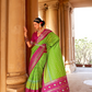 Artisanal Patola Silk Saree with Elegant Tassel Touch