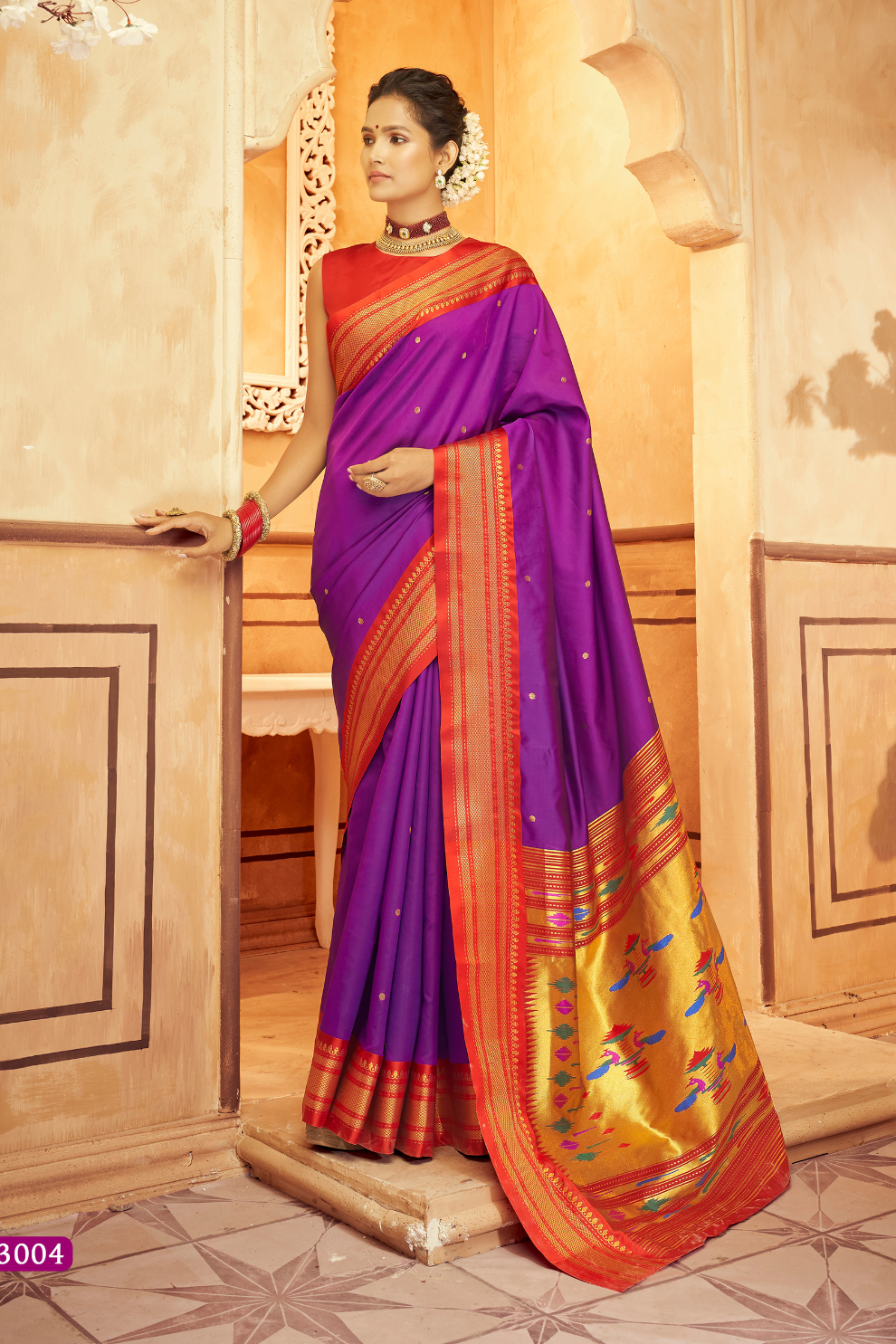 Pure Paithani Silk Saree with Traditional Zari Weaving