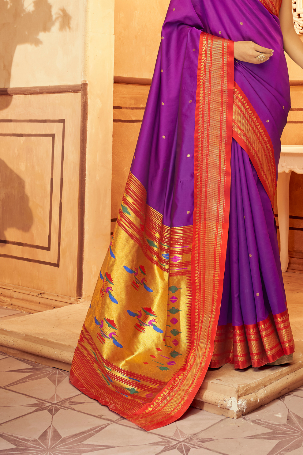 Pure Paithani Silk Saree with Traditional Zari Weaving