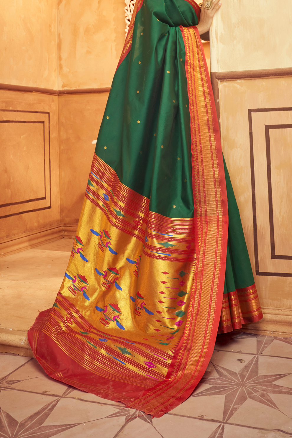 Pure Paithani Silk Saree with Traditional Zari Weaving