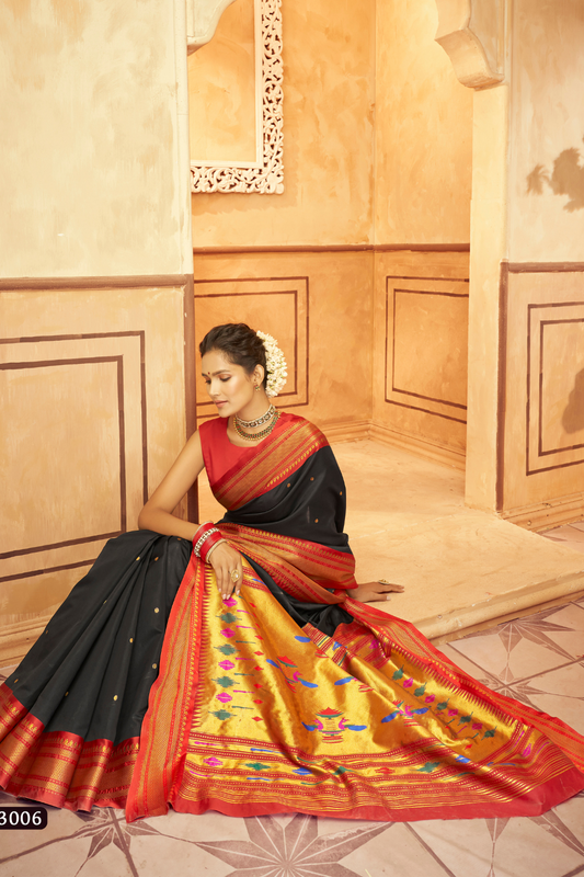 Pure Paithani Silk Saree with Traditional Zari Weaving