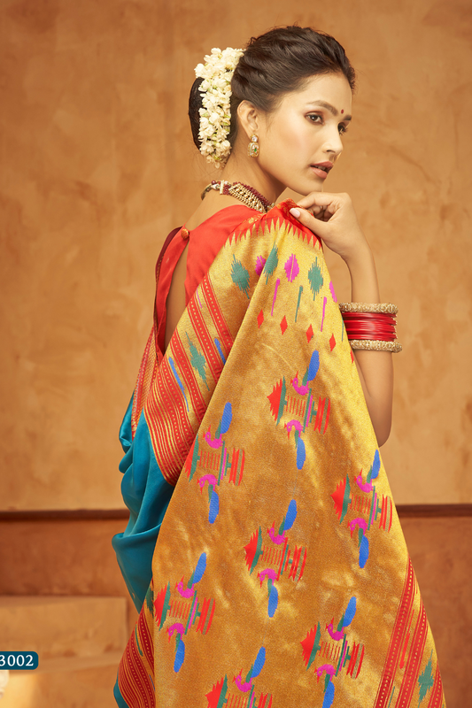 Pure Paithani Silk Saree with Traditional Zari Weaving