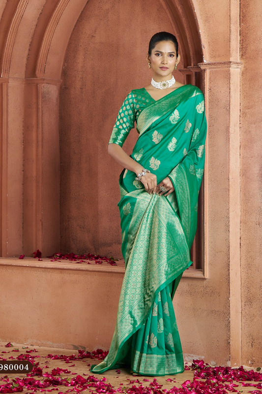 Pure Soft Banarasi Silk Saree with Traditional Weaving - LaVante Fashion
