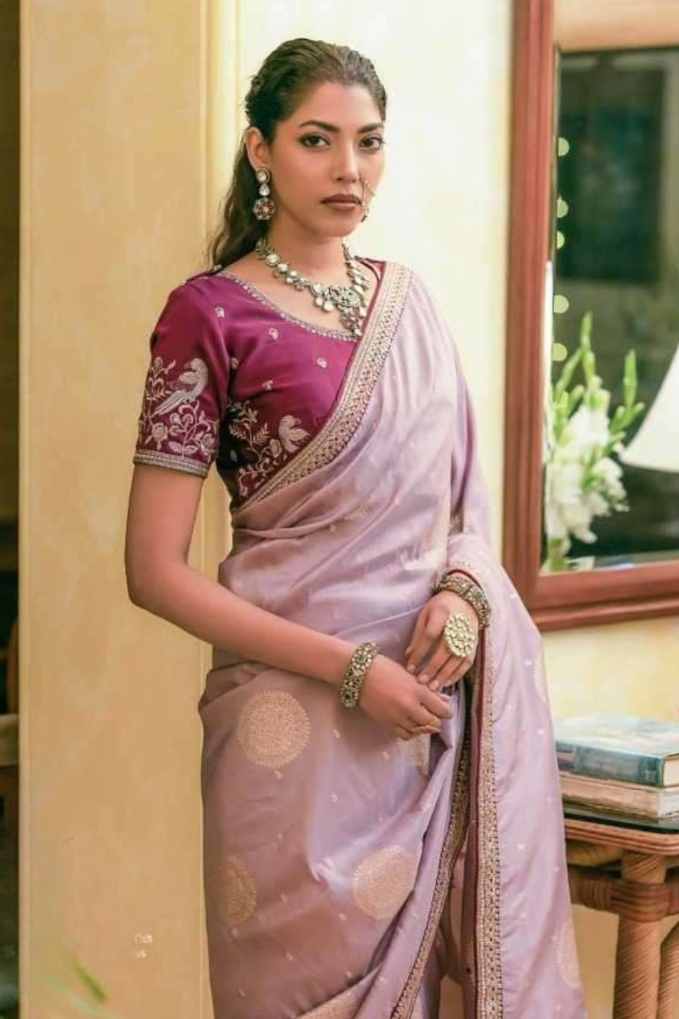Pure Dola Silk Saree with Beautiful Lace Border - LaVante Fashion