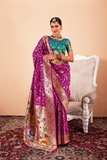 Elegant Pure Paithani Silk Woven with Timeless Zari