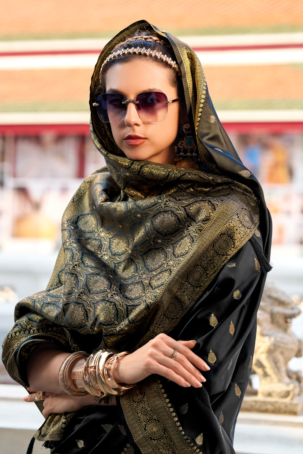 Heritage Zari Woven Pure Satin Silk Saree for Festive Elegance