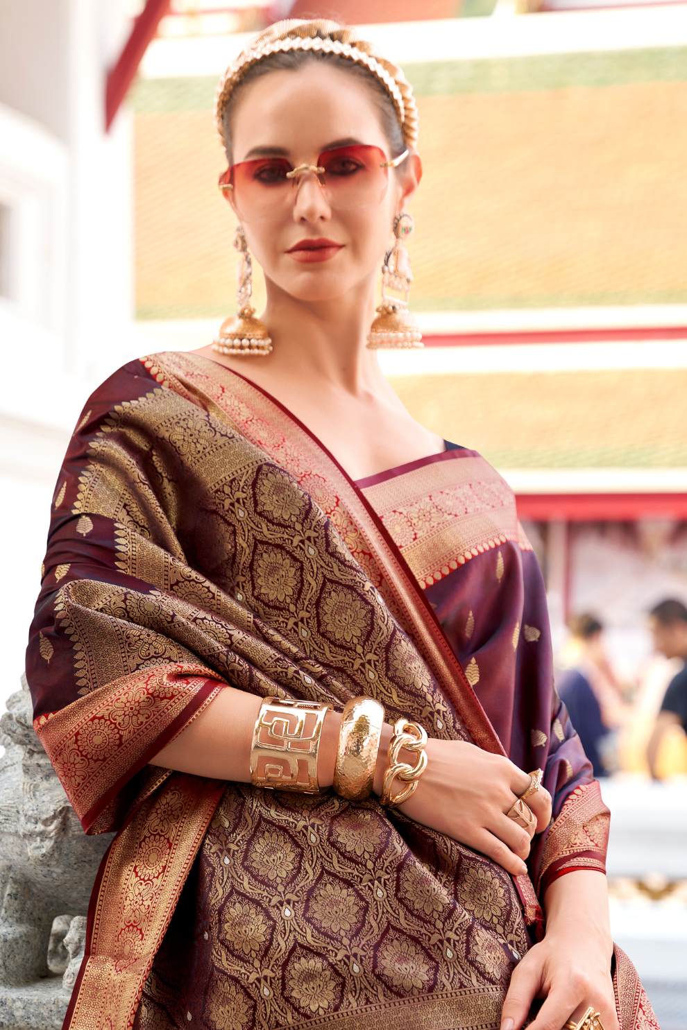 Heritage Zari Woven Pure Satin Silk Saree for Festive Elegance