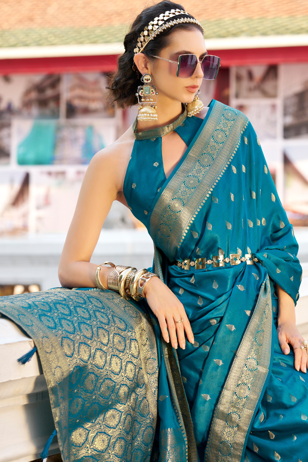 Heritage Zari Woven Pure Satin Silk Saree for Festive Elegance