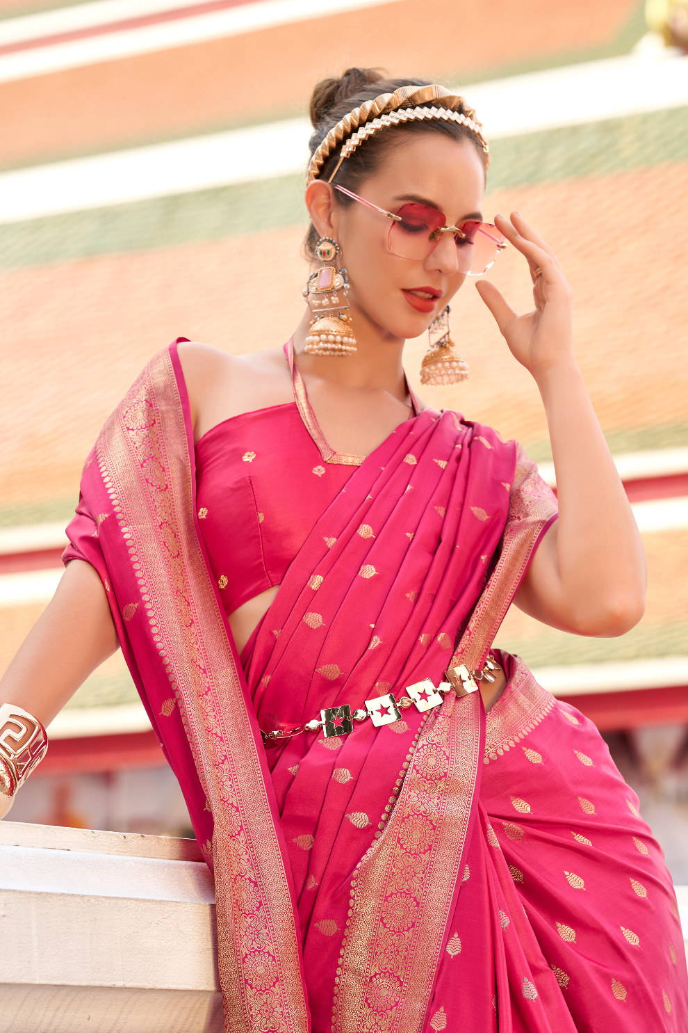 Heritage Zari Woven Pure Satin Silk Saree for Festive Elegance