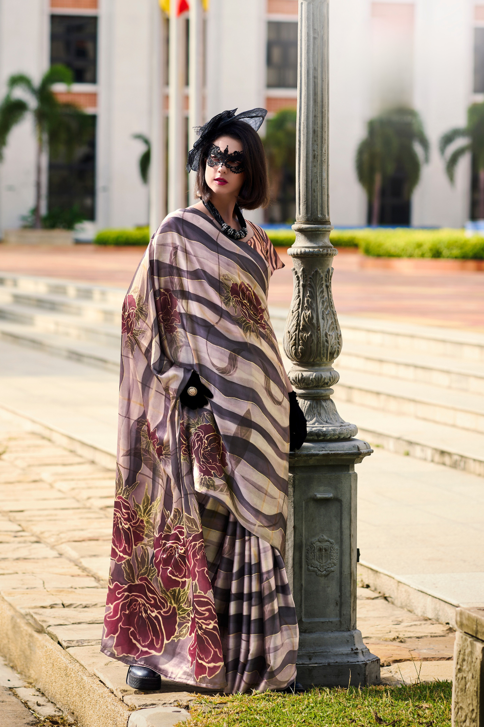 Pure Satin Shine with Signature Digital Prints Grace with a Twist - LaVante Fashion