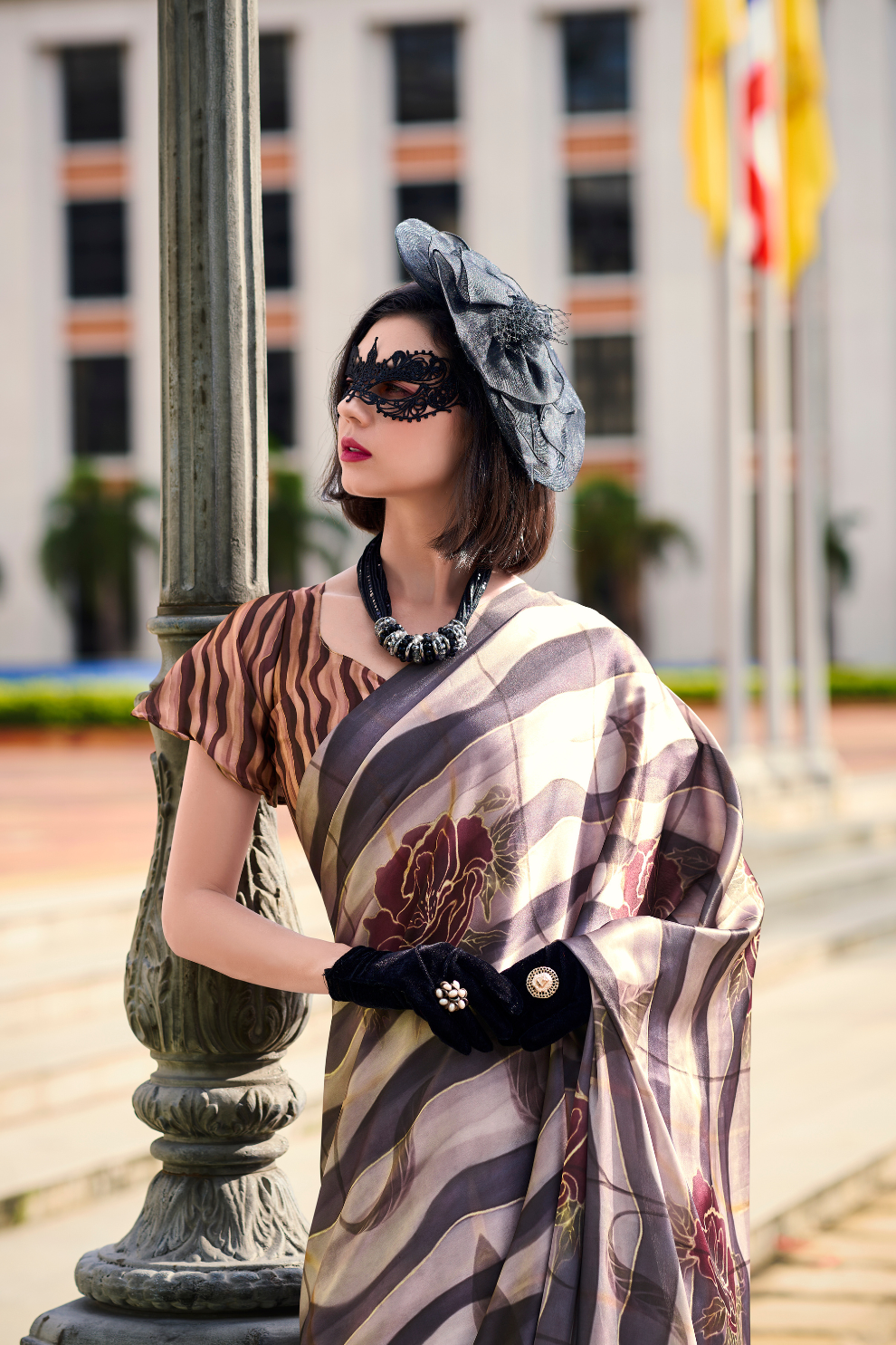 Pure Satin Shine with Signature Digital Prints Grace with a Twist - LaVante Fashion
