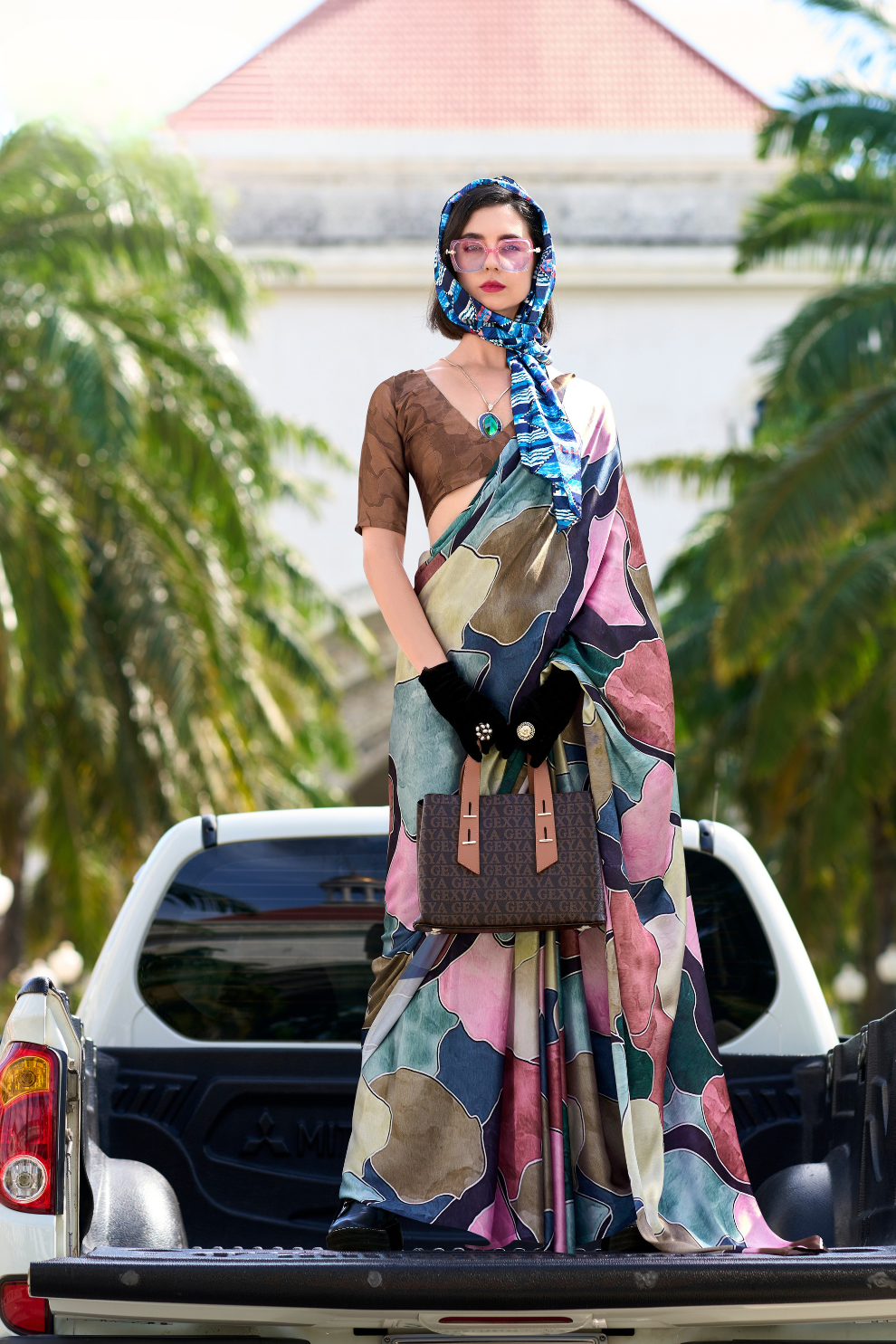 Pure Satin Shine with Signature Digital Prints Grace with a Twist - LaVante Fashion