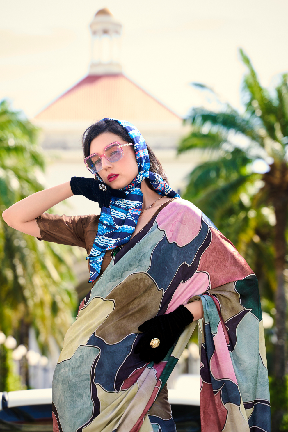 Pure Satin Shine with Signature Digital Prints Grace with a Twist - LaVante Fashion
