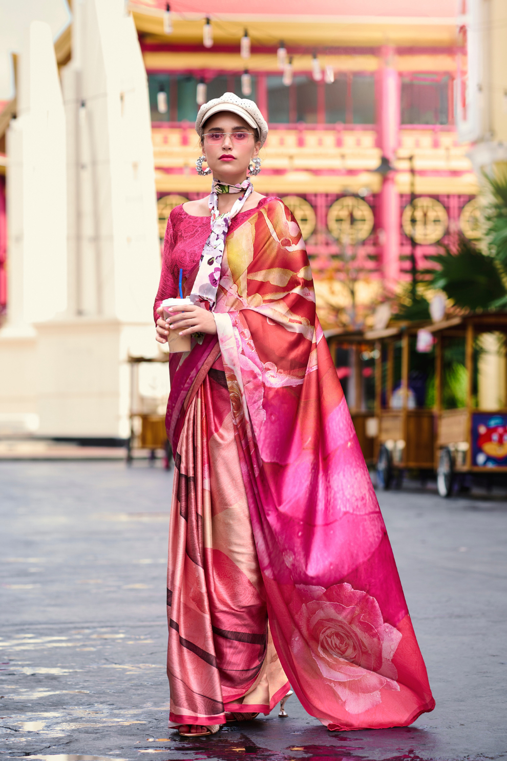 Pure Satin Shine with Signature Digital Prints Grace with a Twist - LaVante Fashion