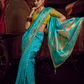 Pure Viscose Dola Saree With Handwork Blouse & Fancy Lace