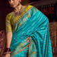 Pure Viscose Dola Saree With Handwork Blouse & Fancy Lace