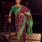 Pure Viscose Dola Saree With Handwork Blouse & Fancy Lace