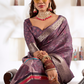 Soft Dola Silk Saree with Foil Print & Dusty Tone Matching - LaVante Fashion
