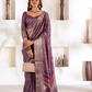 Soft Dola Silk Saree with Foil Print & Dusty Tone Matching - LaVante Fashion