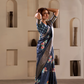Soft Dola Silk with Foil Print and Dusty Color Matching - LaVante Fashion