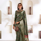 Soft Dola Silk Saree with Foil Print & Dusty Tone Matching - LaVante Fashion