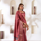 Soft Dola Silk Saree with Foil Print & Dusty Tone Matching - LaVante Fashion