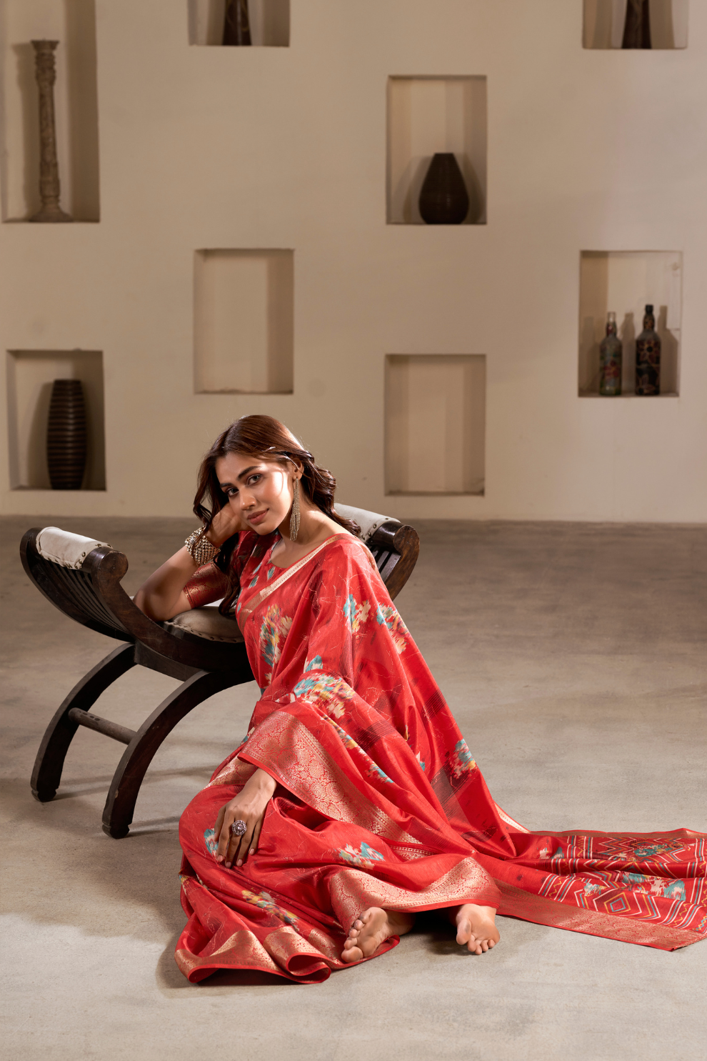 Soft Dola Silk with Foil Print and Dusty Color Matching - LaVante Fashion