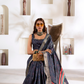 Soft Dola Silk Saree with Foil Print & Dusty Tone Matching - LaVante Fashion