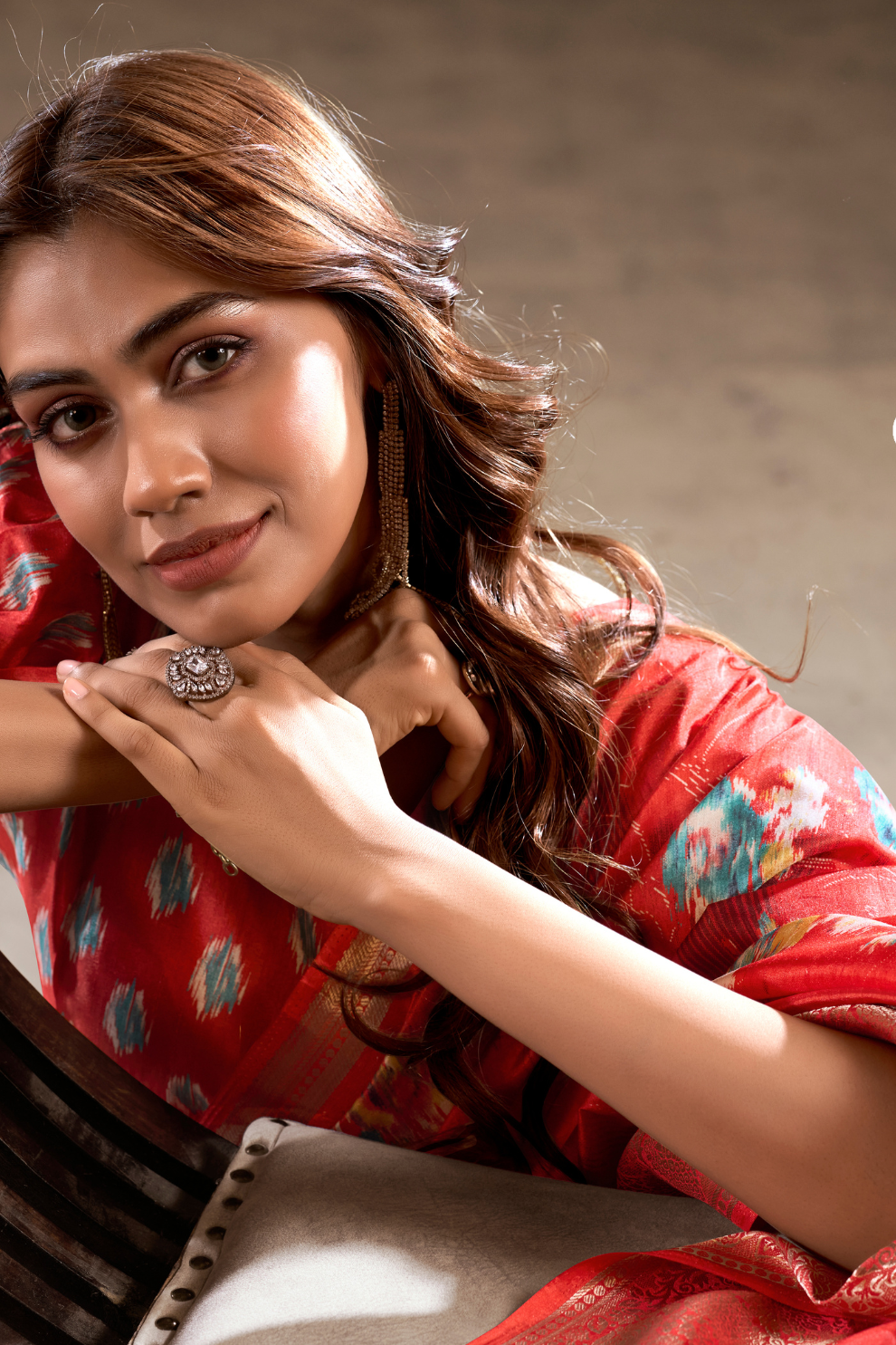 Soft Dola Silk with Foil Print and Dusty Color Matching - LaVante Fashion