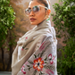 Soft Linen Tissue Silk Saree with Hand Brush Print & Kalamkari Blouse