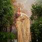 Soft Linen Tissue Silk Saree with Hand Brush Print & Kalamkari Blouse