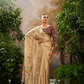 Soft Linen Tissue Silk Saree with Hand Brush Print & Kalamkari Blouse