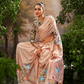 Soft Linen Tissue Silk Saree with Hand Brush Print & Kalamkari Blouse