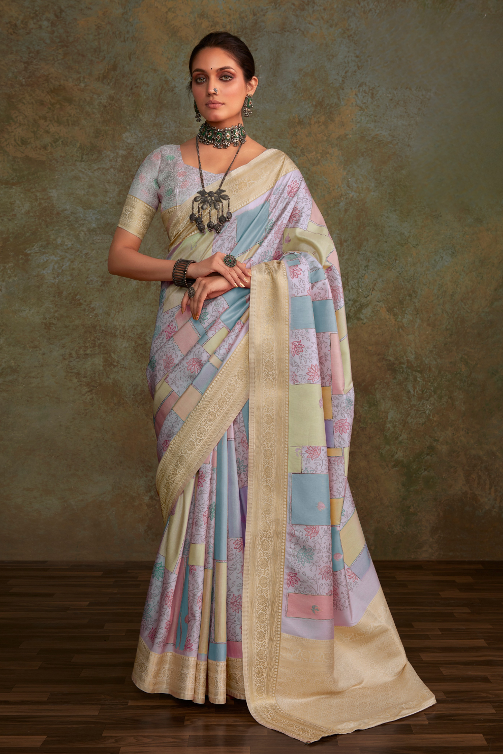 Elegant Soft Silk with Flowing Watercolor Print Design - LaVante Fashion
