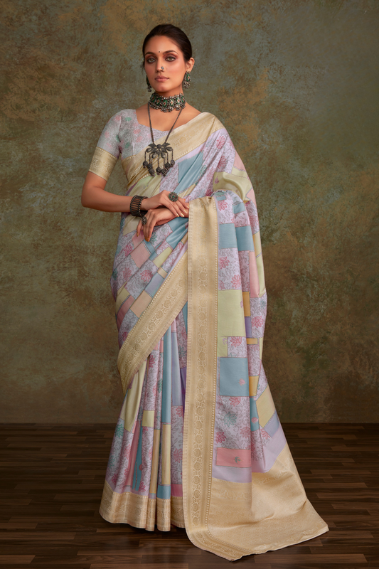 Elegant Soft Silk with Flowing Watercolor Print Design - LaVante Fashion