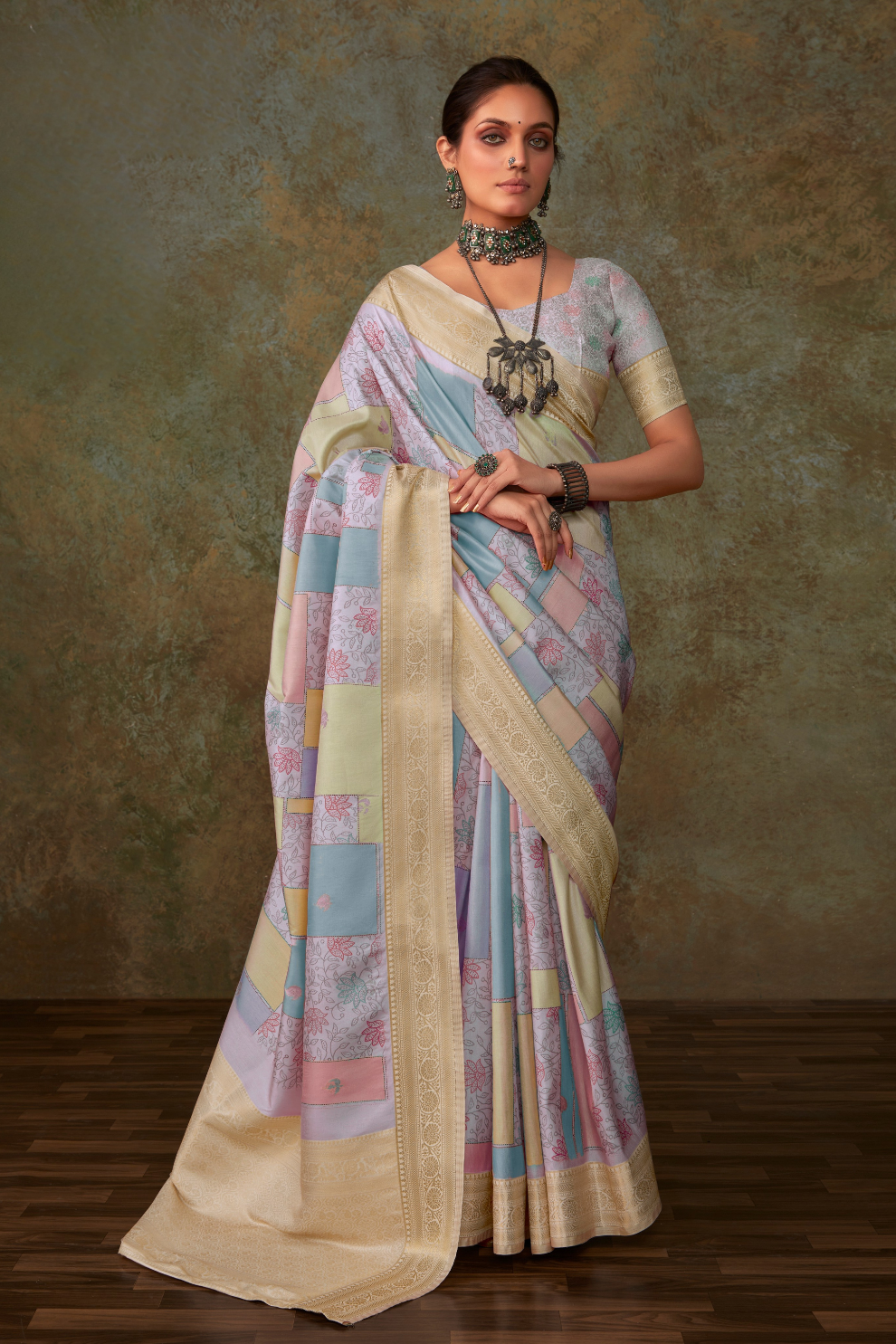 Elegant Soft Silk with Flowing Watercolor Print Design - LaVante Fashion