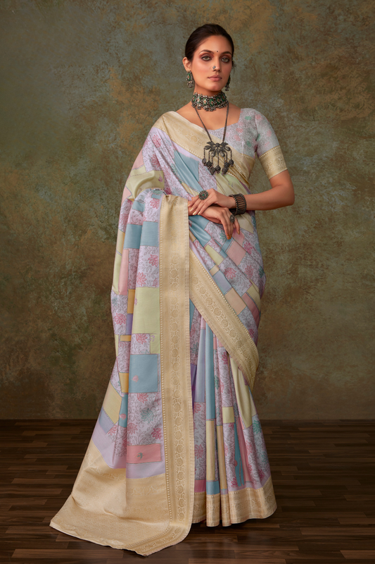 Elegant Soft Silk with Flowing Watercolor Print Design - LaVante Fashion