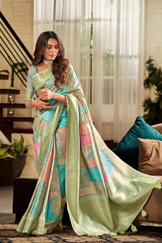 Elegant Soft Silk with Flowing Watercolor Print Design - LaVante Fashion
