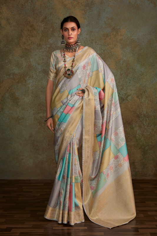 Elegant Soft Silk with Flowing Watercolor Print Design - LaVante Fashion