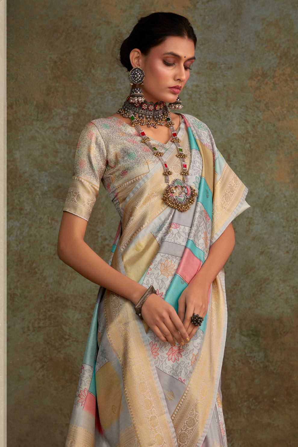 Elegant Soft Silk with Flowing Watercolor Print Design - LaVante Fashion