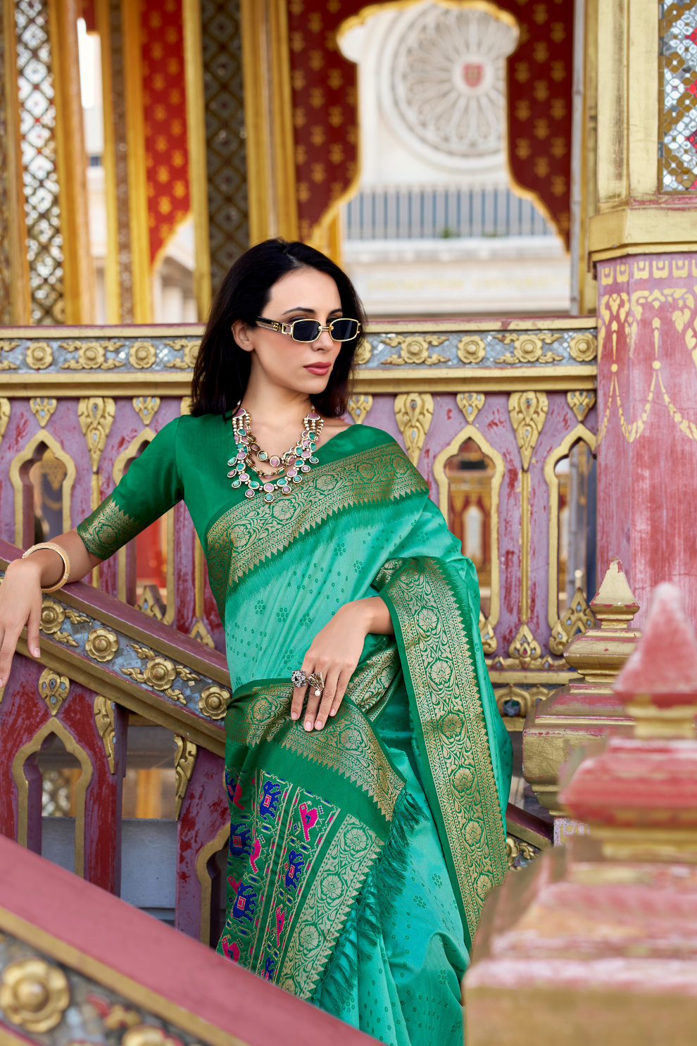 Tusser Handloom Silk Saree with Zari Weaving Border and Patola Weaved - LaVante Fashion
