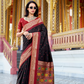 Tusser Handloom Silk Saree with Zari Weaving Border and Patola Weaved - LaVante Fashion