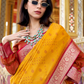 Tusser Handloom Silk Saree with Zari Weaving Border and Patola Weaved - LaVante Fashion