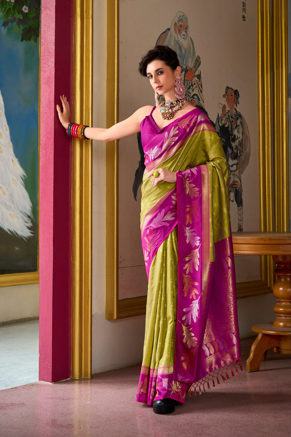 Pure Banarasi Soft Silk Saree with Traditional Weaving - LaVante Fashion