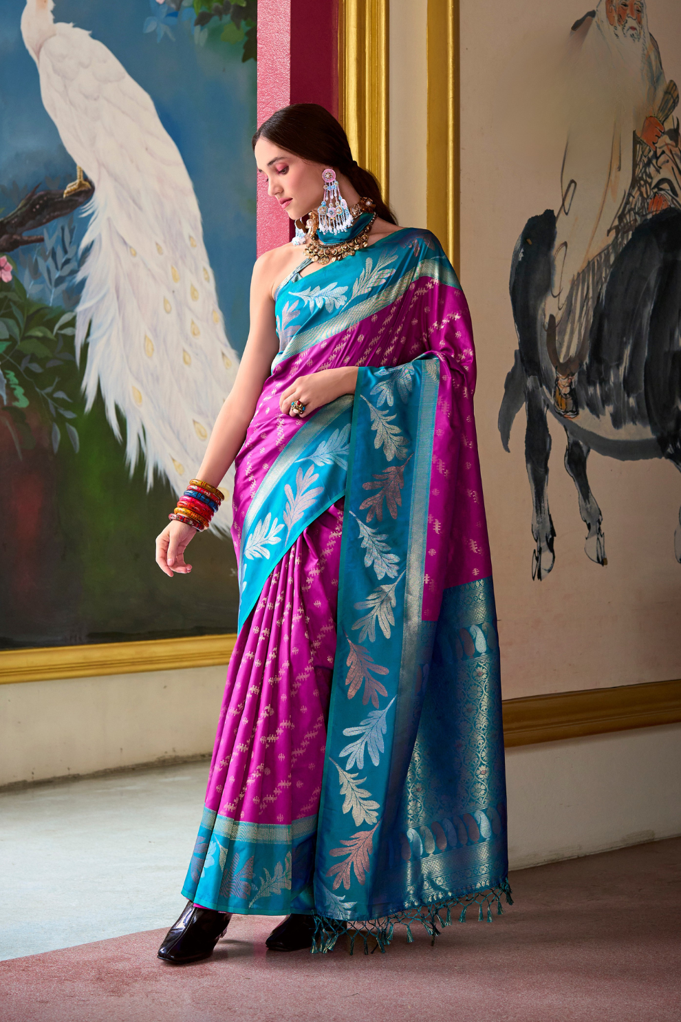 Pure Banarasi Soft Silk Saree with Traditional Weaving - LaVante Fashion